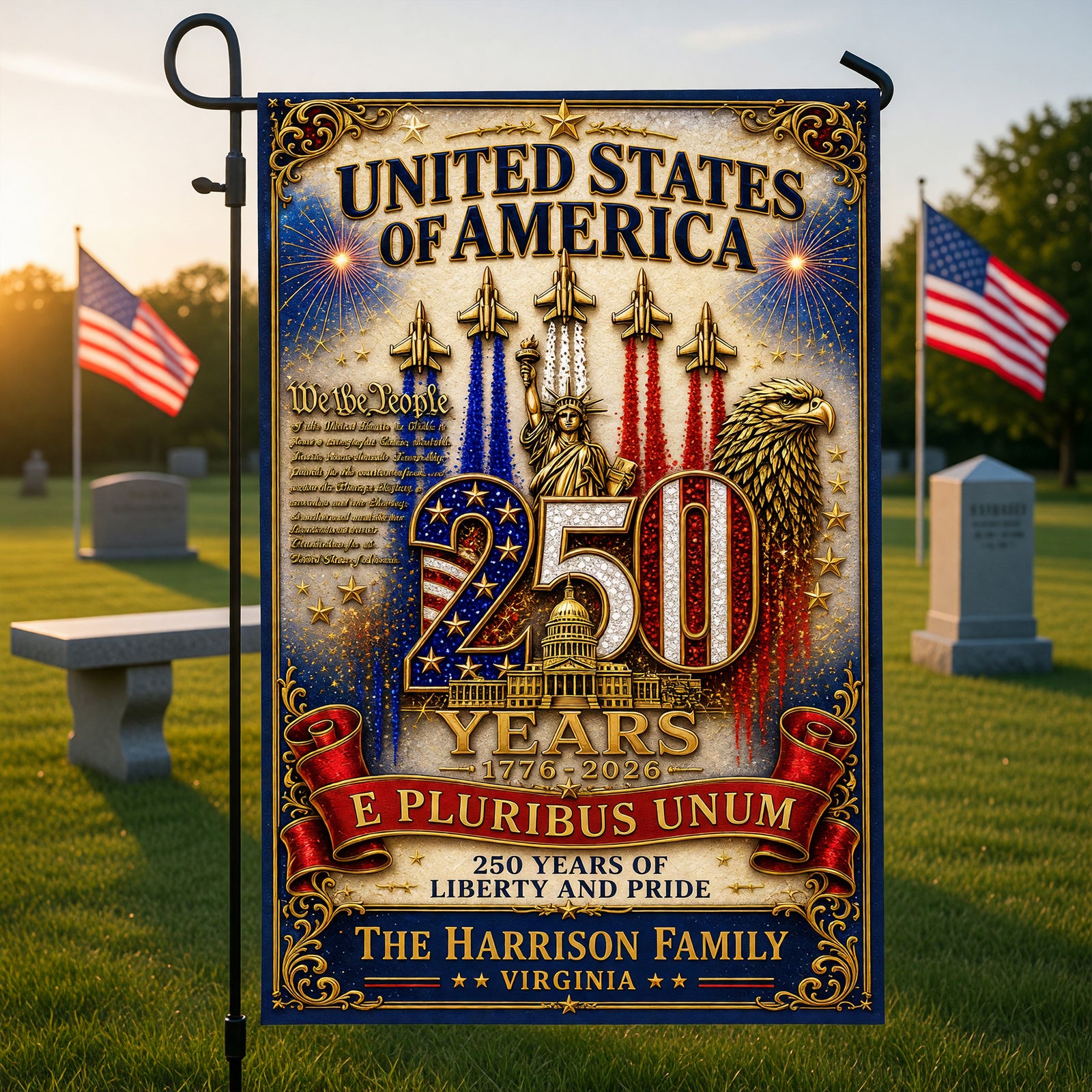 America 250th Anniversary Garden Flag - Personalized Gifts For Patriots 04paqn290526-Homacus
