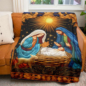 Christmas Gifts For Christians Blanket, Jesus Christ Nativity Quilt Art Effect 01QHMH120924-Homacus