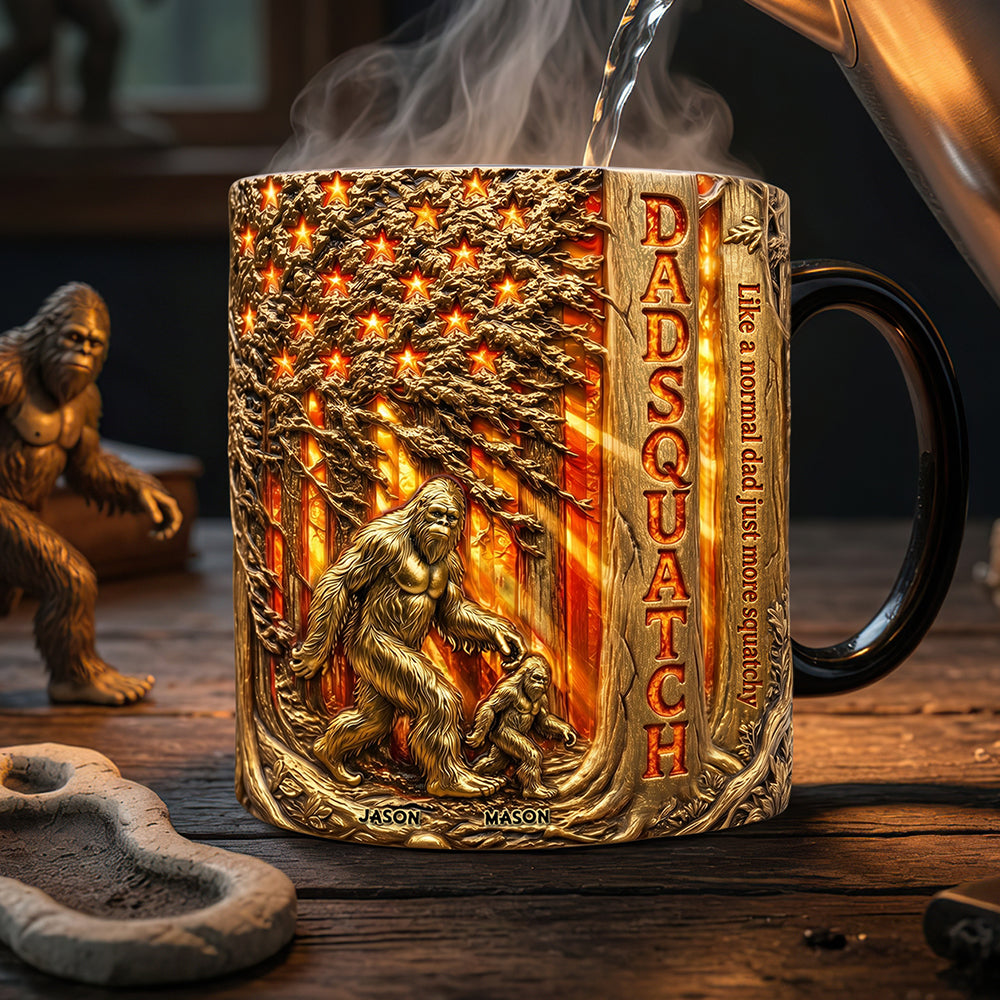 Proud American Sasquatch Dad Magic Mug - Personalized Gifts For Dads 02QHDT070526-Homacus