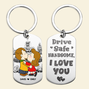 Handsome Husband Keychain - Personalized Gifts For Boyfriend - Hugging Couple-Homacus