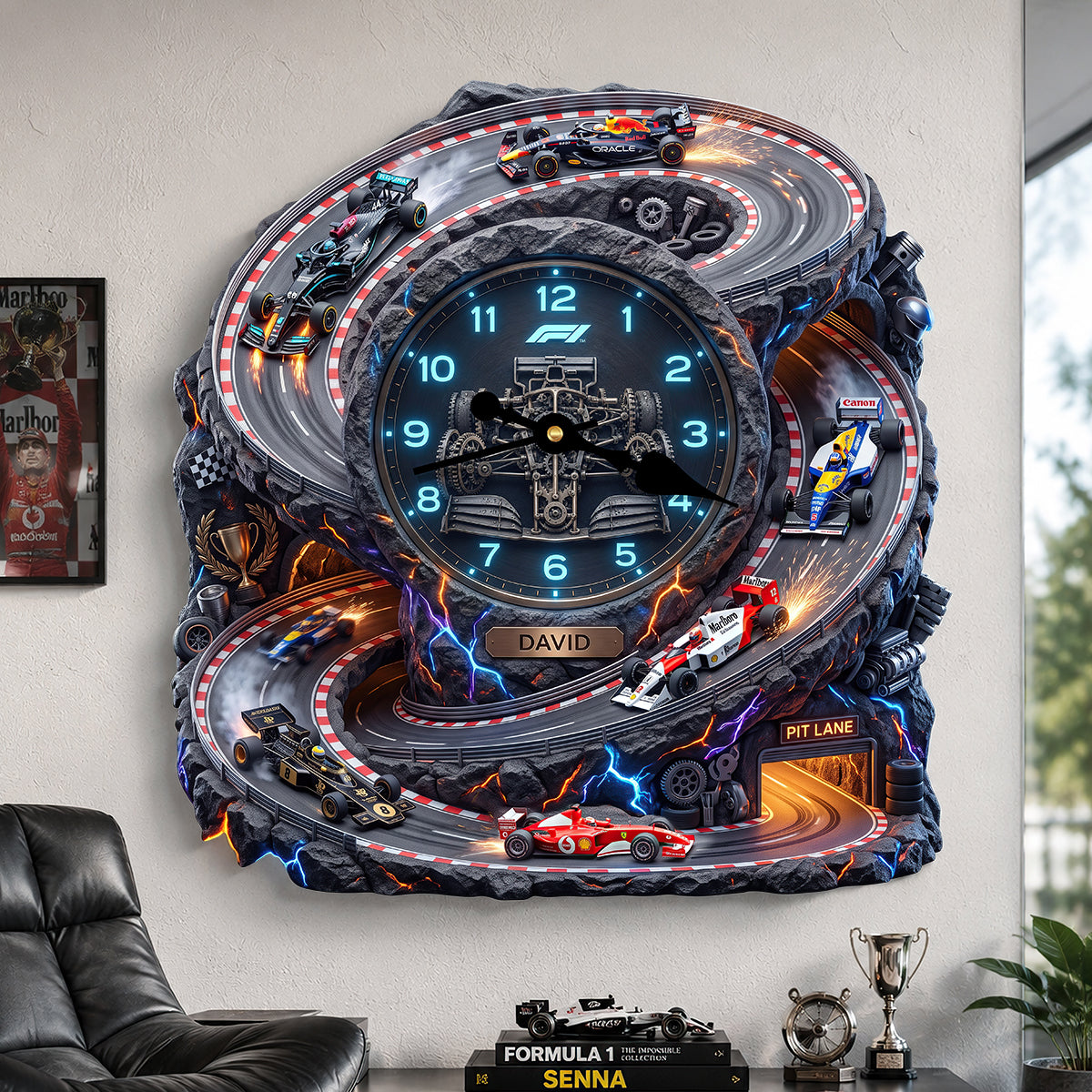 Hairpin Turn Wall Hanging Clock, Personalized Gifts For Speed Lovers 05qhdt240726