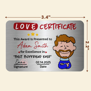 Personalized Gifts For Couple Wallet Card Love Certificate 01TODT251224HH-Homacus