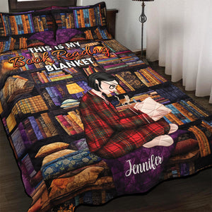 Personalized Gifts For Book Lovers Quilt Bed Set Reading Book Girl 03KAQN301224HG-Homacus