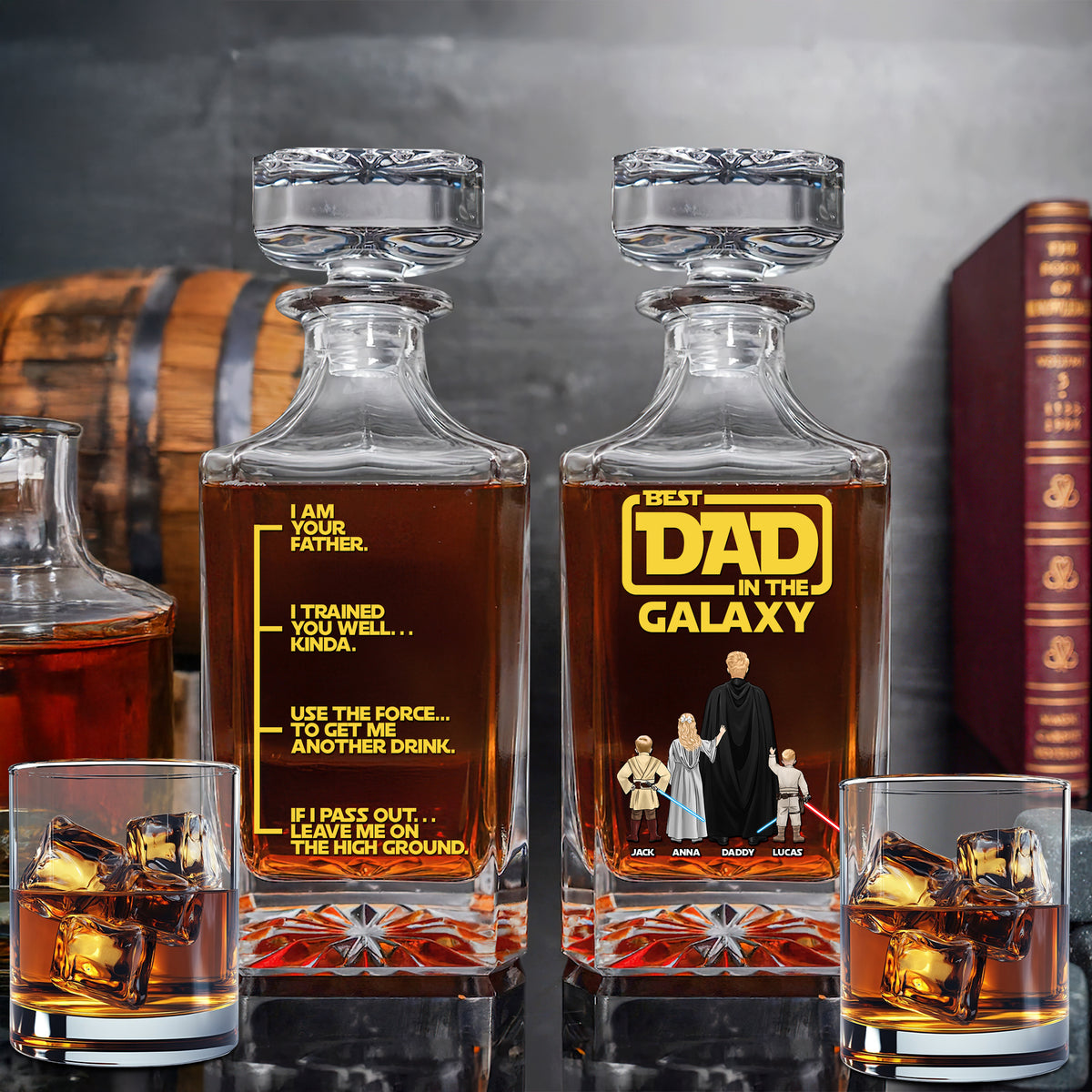 Galaxy Dad Whiskey Bottle - Personalized Christmas Gifts For Dad 01TOTN060525HHHG-Homacus