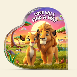 Personalized Gifts For Lion Couple Plaque, Love Will Find A Way 02tgpu111224-Homacus