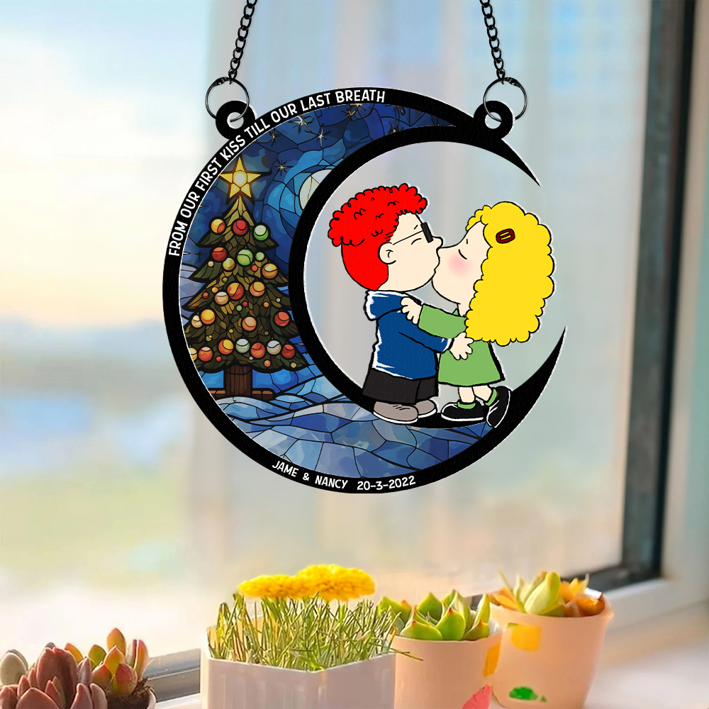 Christmas Couple Suncatcher Ornaments - Personalized Gifts 03topu220724hg-Homacus