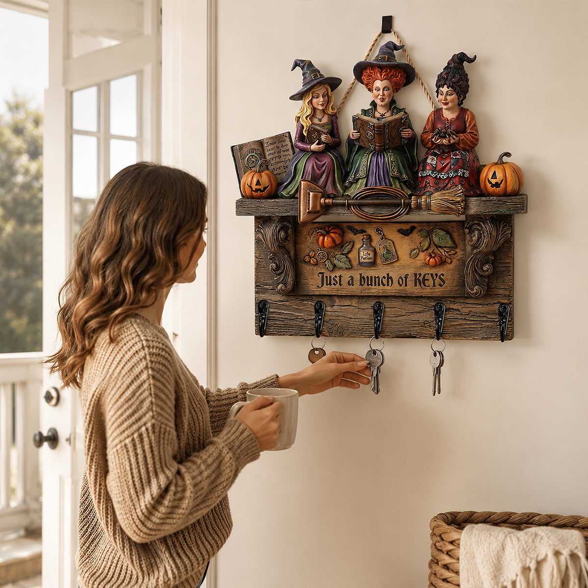 Sassy Triple Witch Key Hanger, Personalized Gifts For Witch Lovers 03qhdt250726-Homacus
