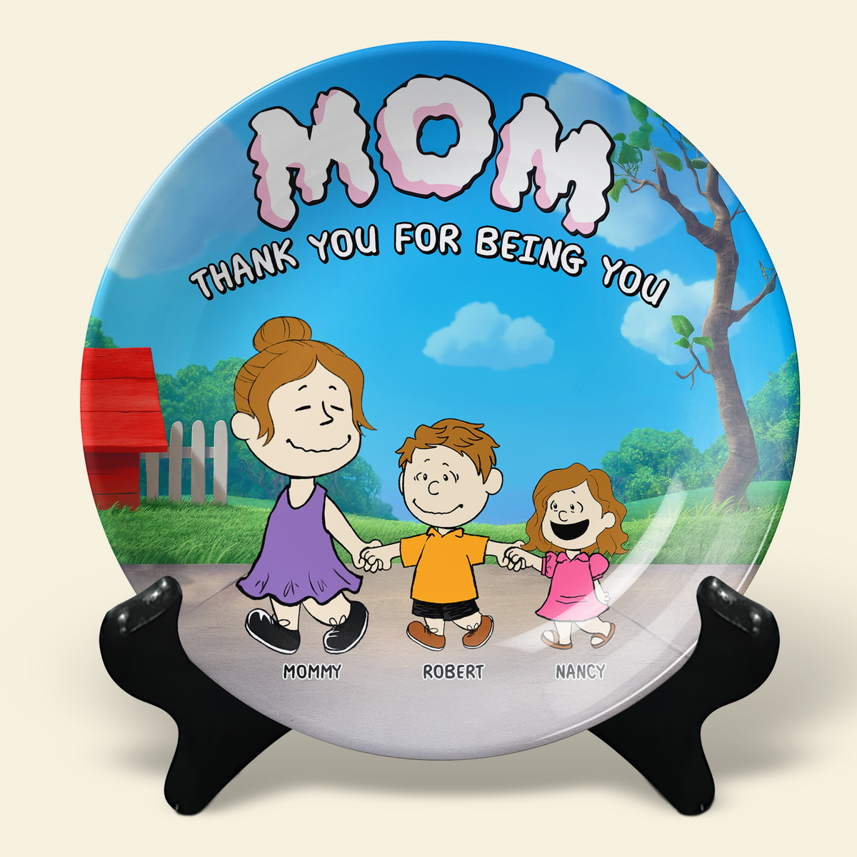 Personalized Gifts For Mom Ceramic Round Plate 08napu030425-Homacus