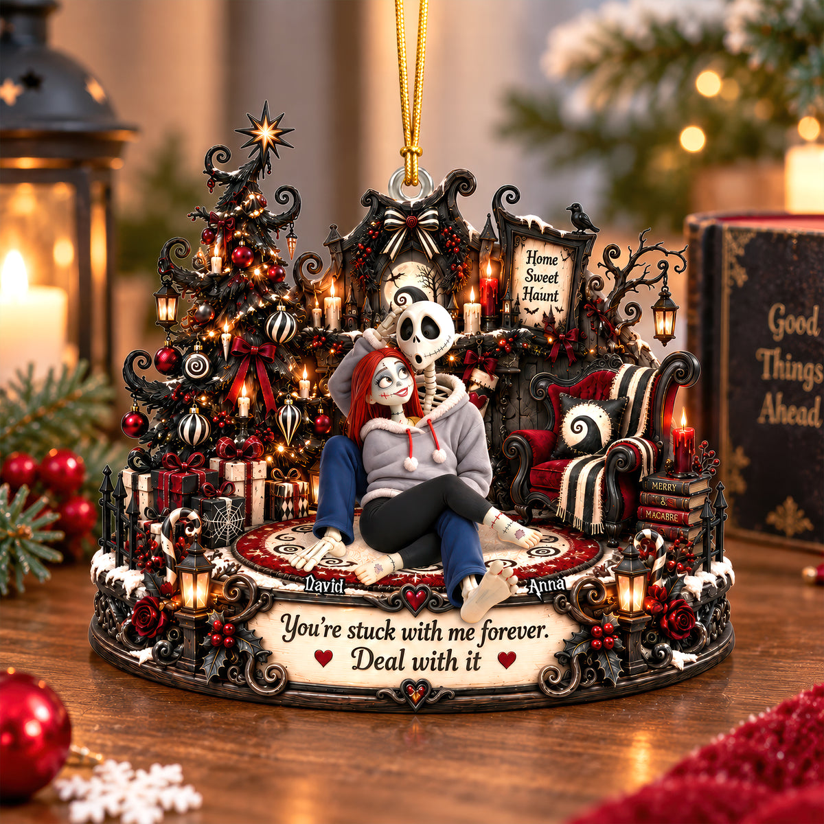 Gothic Couple Christmas Ornament - Personalized Gifts For Couple 02toqn220926