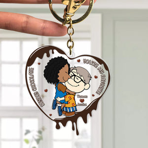 Personalized Gift For Couples Acrylic Keychain Beside Chocolate You're My Favorite 01KAQN061224HG-Homacus