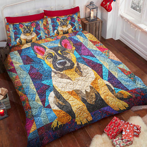 German Shepherds Dog Christmas Quilt Bed Set Gifts For Dog Lovers 04HUDT061124-Homacus