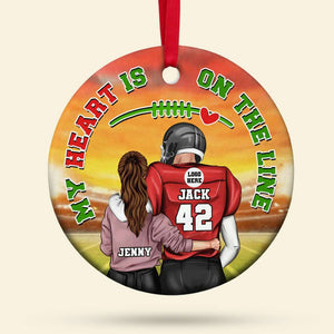 Personalized Gifts For Football Lovers Couple Ornament 02ACDT121024TM-Homacus