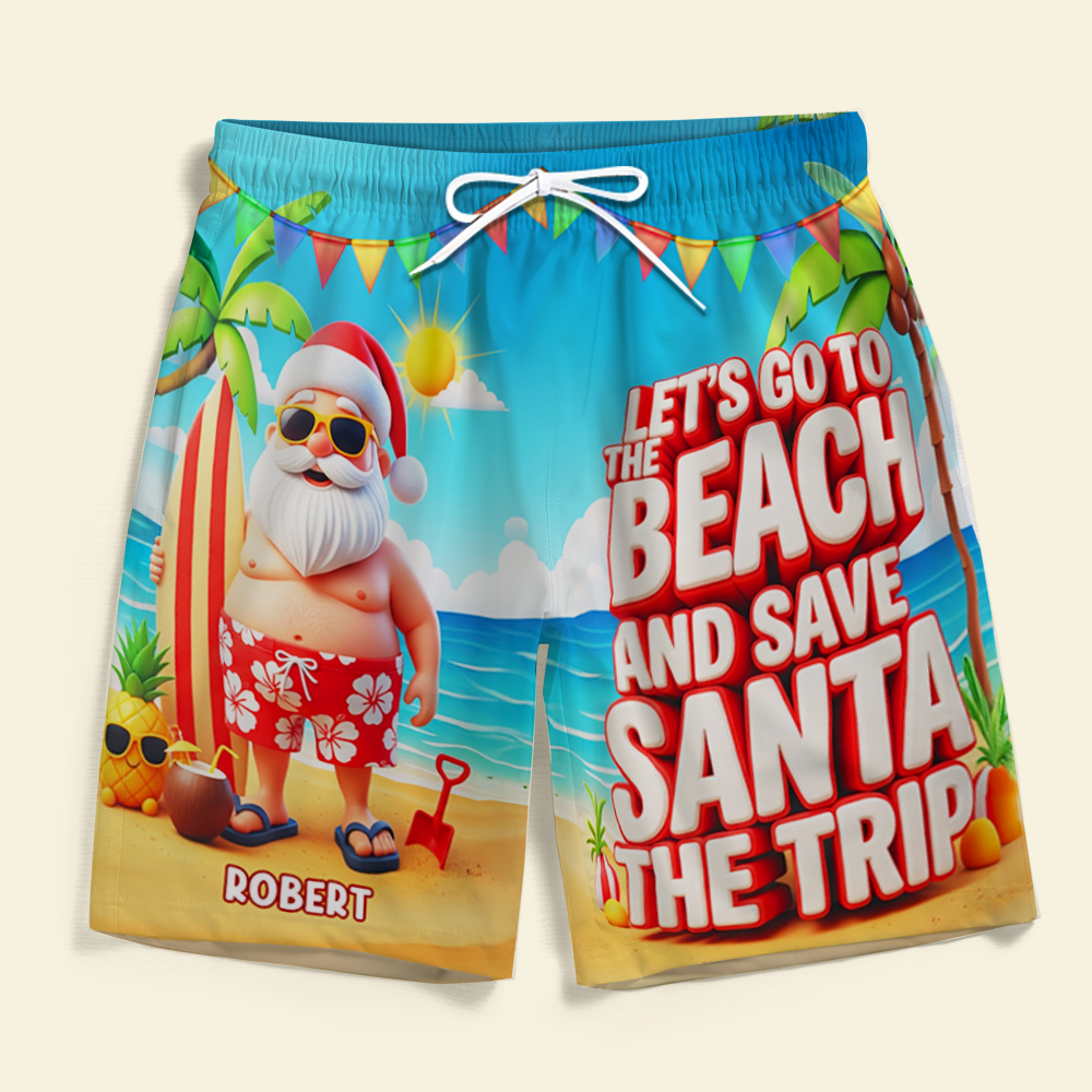 Santa's Trip 3D Beach Short - Personalized Gifts For Him 02OHPU110725-Homacus