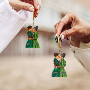 Personalized Gifts For Couple Keychain Hugging Couple 023QHHU110125TM-Homacus