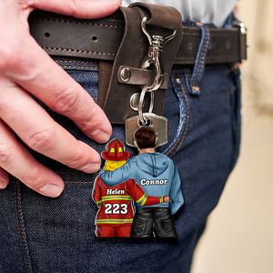 Personalized Gifts For Firefighter Couple Keychain 011QHHU110125TM-Homacus