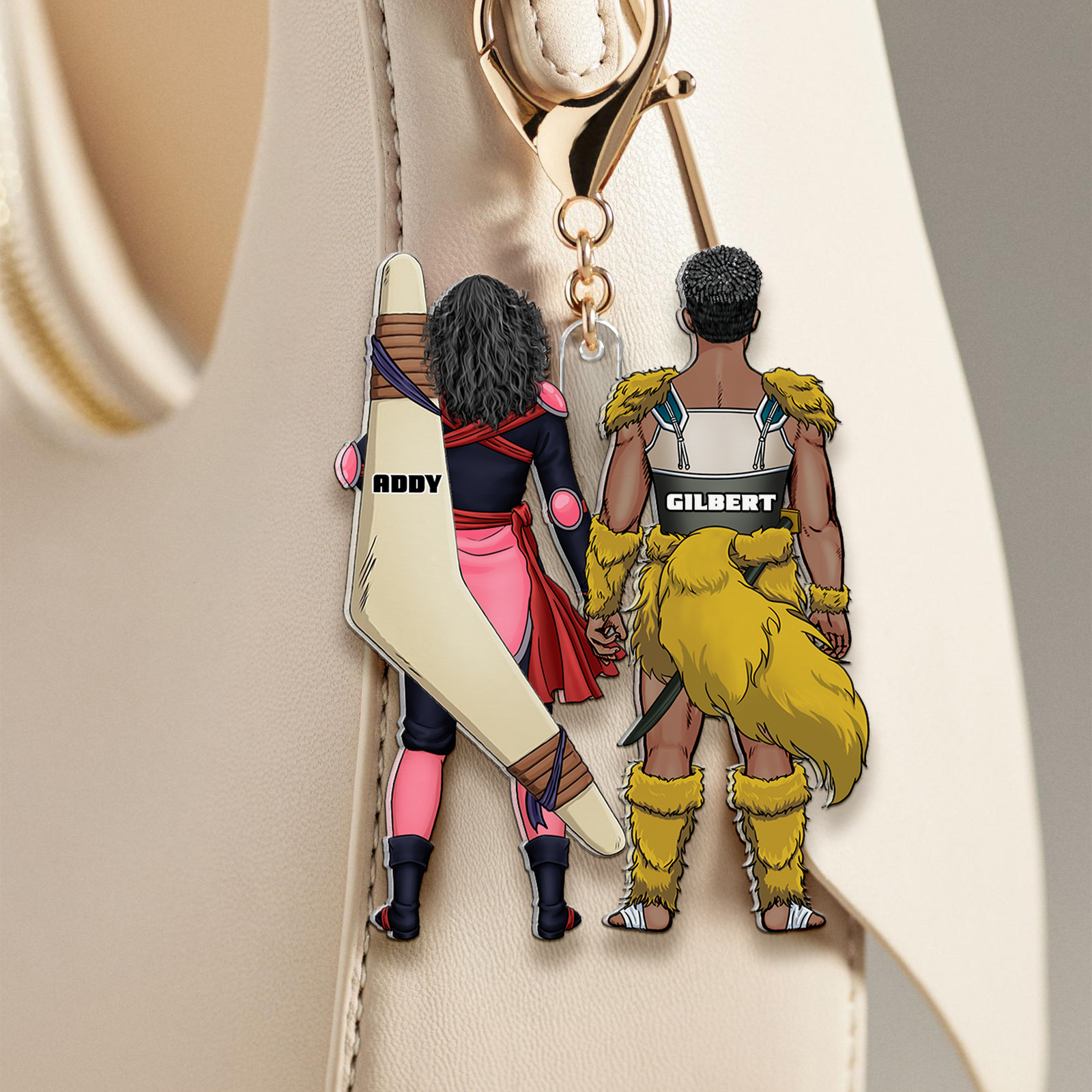 Personalized Gifts For Couple Keychain Anime Couple 06QHHU130125PA-Homacus