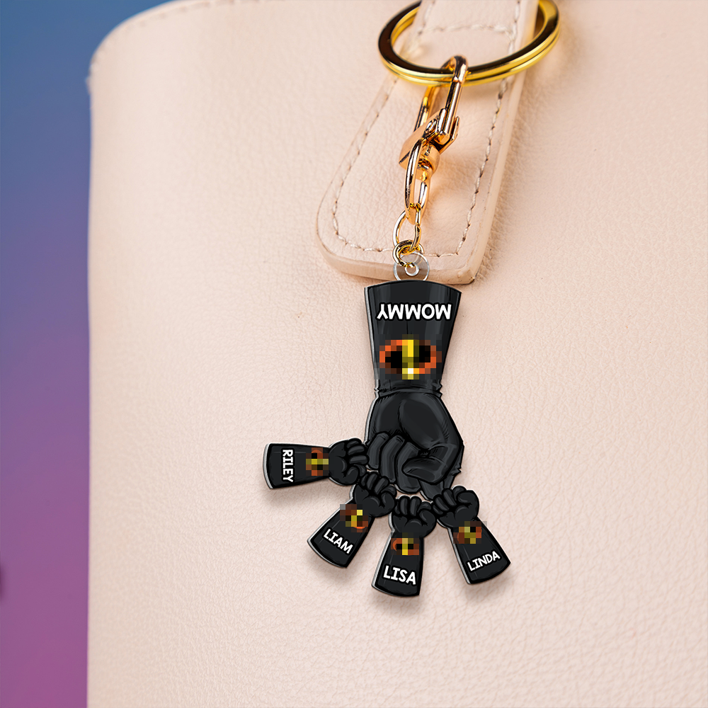 Personalized Gifts For Mom Keychain Superhero Fist Bump 02QHHU080325HA-Homacus