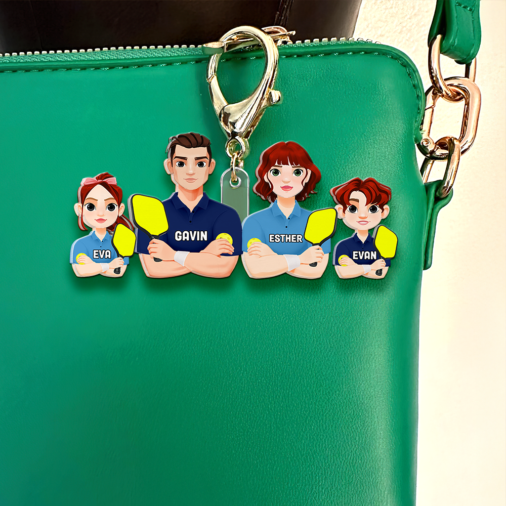 Personalized Gifts For Family Keychain Pickleball Family 012QHHU220125PA-Homacus