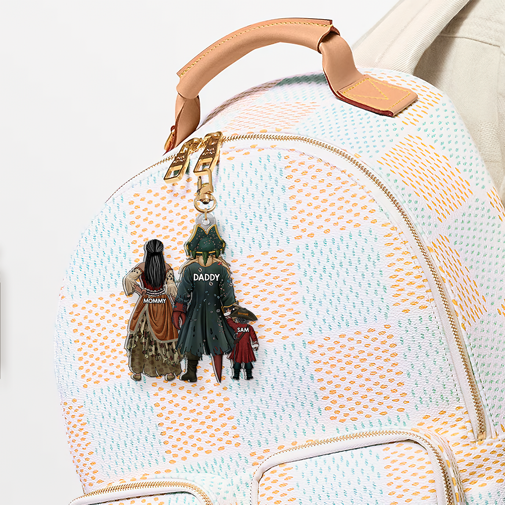 Personalized Gifts For Family Keychain Pirate Family 05QHHU080325PA-Homacus