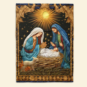 Christmas Gifts For Christians Blanket, Jesus Christ Nativity Quilt Art Effect 01QHMH120924-Homacus