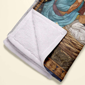 Christmas Gifts For Christians Blanket, Jesus Christ Nativity Quilt Art Effect 01QHMH120924-Homacus