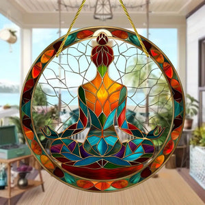 Personalized Gifts For Christmas Suncatcher Ornament 57ACQN240824 Yoga Symbol-Homacus