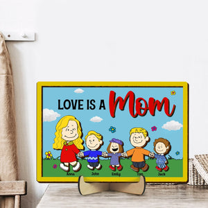Personalized Gifts For Mom Wood Sign Love Is A Mom 06natn210224da-Homacus