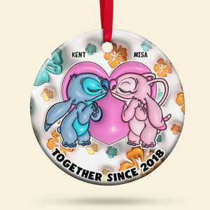 Sweet Cartoon Couple, Personalized 03NAPU261023 Ornament, Gift For Christmas-Homacus