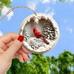 Personalized Memorial Gift for Family Members Acrylic Ornament, Cardinal Bird 01kaqn050924-Homacus