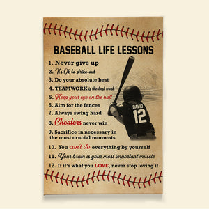 Personalized Gifts For Baseball Lover Canvas Print Baseball Life Lessons 02QHTN070225-Homacus