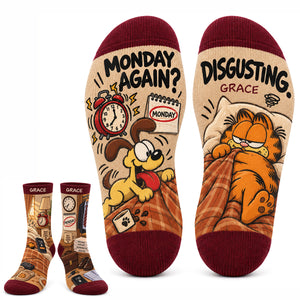 Monday Morning Routine Of A Lazy Orange Tabby Socks - Personalized Gifts 07hadt170926