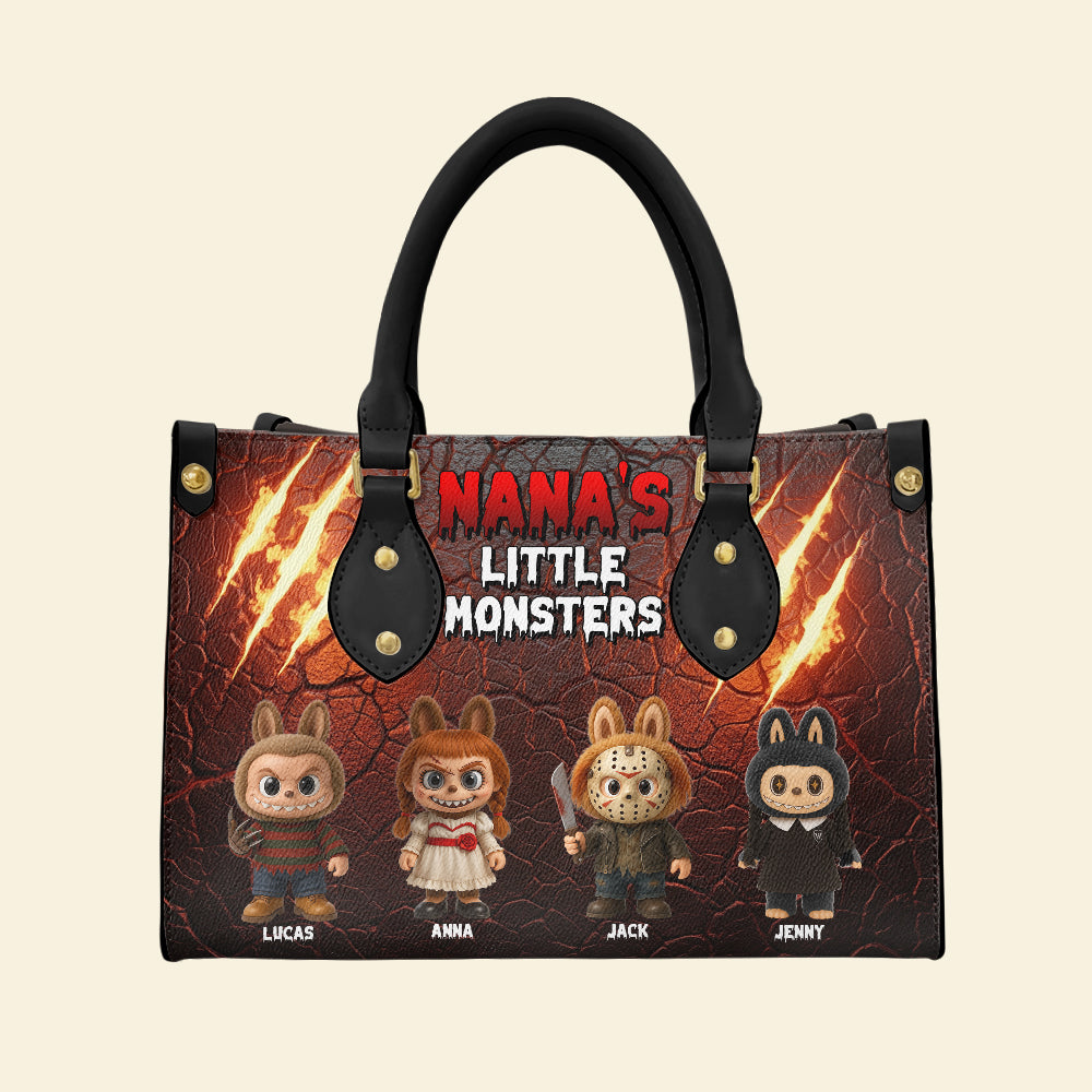Horror Monsters Personalized Halloween Gifts For Mom/Grandma Leather Bag 04natn180825-Homacus