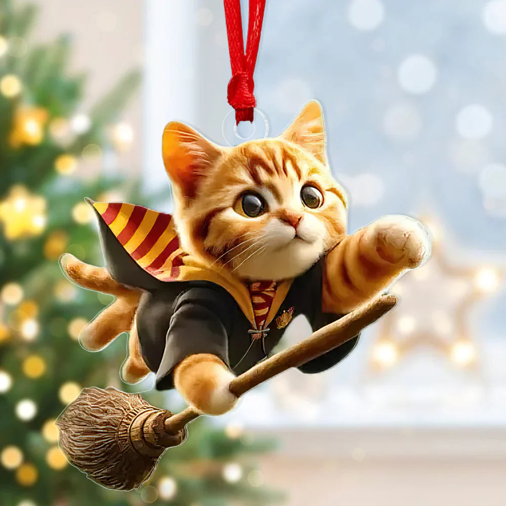 Gifts For Cat Lovers Christmas Wizard Cat Ornament 01acdt031024-Homacus