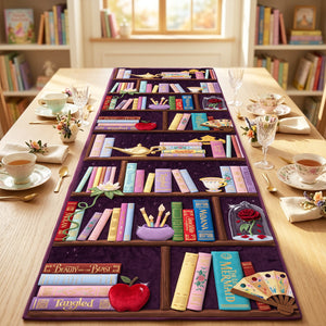 Magical Bookshelf Quilted Table Runner Personalized Gifts For Book Lovers 05NADT150826