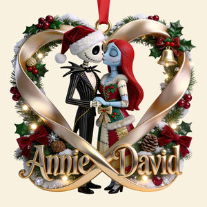 Kissing Spooky Couple Christmas Ornament - Personalized Gifts For Couple 06pgdt231026-Homacus