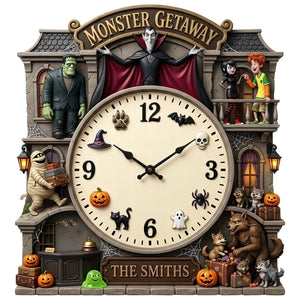 Conjuring Mansion Hanging Wall Clock - Personalized Halloween Gifts 01haqn100826-Homacus