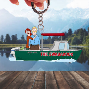 Personalized Gifts For Couple Keychain, Happy Trip On Motorboat 03qhtn070225hg-Homacus