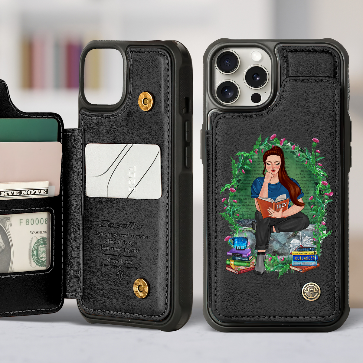 Personalized Gifts For Book Lovers Leather Flip Wallet Phone Case 04hupu260225-Homacus