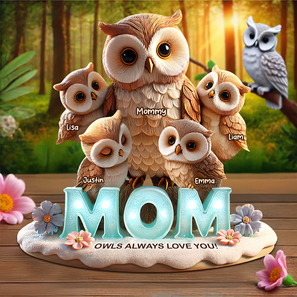 Owl Mom Plaque - Personalized Gifts For Mom 01hupu170425-Homacus