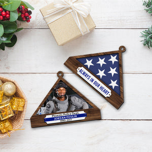 Personalized Christmas Memorial Ornament For Police, Folded Flag 01qhqn241024-Homacus