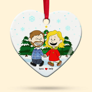 Personalized Gifts For Couple Ceramic Ornament 05acqn071124 Walking Hand In Hand-Homacus