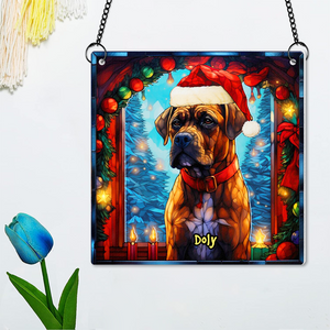 Personalized Christmas Gifts For Dog Lovers Suncatcher Ornament Christmas Boxer 02hupu100924-Homacus