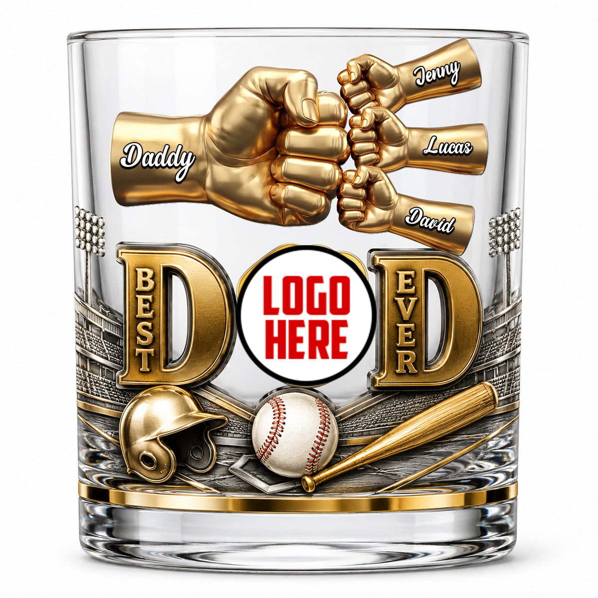 Legendary Baseball Dad Whiskey Glass - Personalized Gifts For Dad 02NATN220526-Homacus