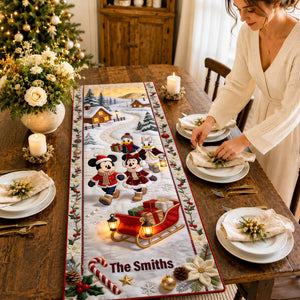 Christmas Mouse Family Table Runner - Personalized Gifts For Family 01pgqn290826-Homacus