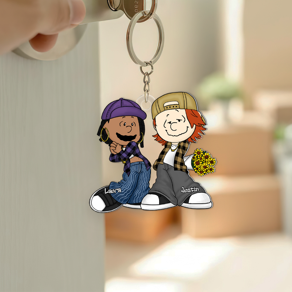 Personalized Gifts For Couple Keychain, Gangsta Love 03qhpu030125hg-Homacus