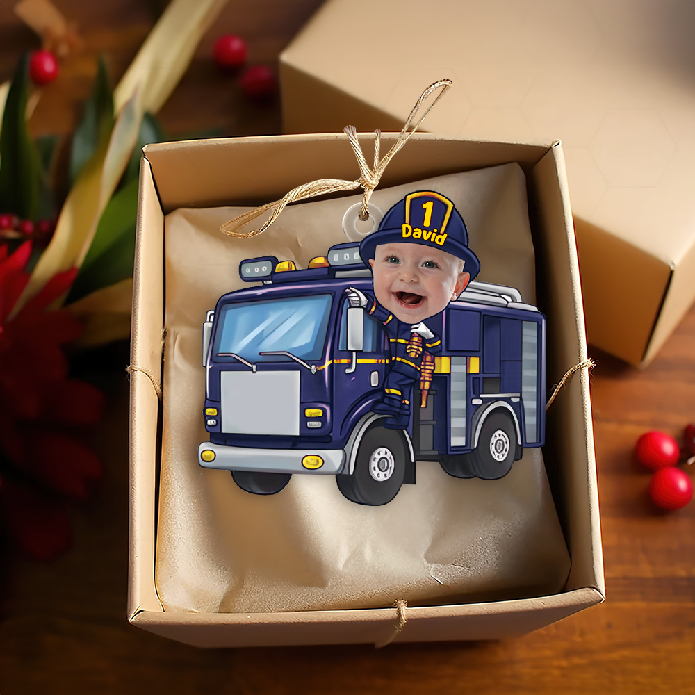 Custom Photo Funny Gifts For Kid Christmas Firefighter Ornament 01xqpu191124-Homacus