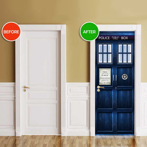 Door Cover For Movie Fans 02HUXX120924 Police Box Door Cover-Homacus