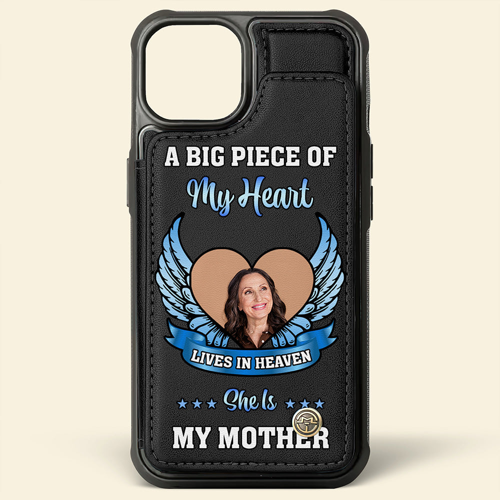Custom Photo Gift For Mom Leather Flip Wallet Phone Case Heaven Memorial 02XQMH220225-Homacus