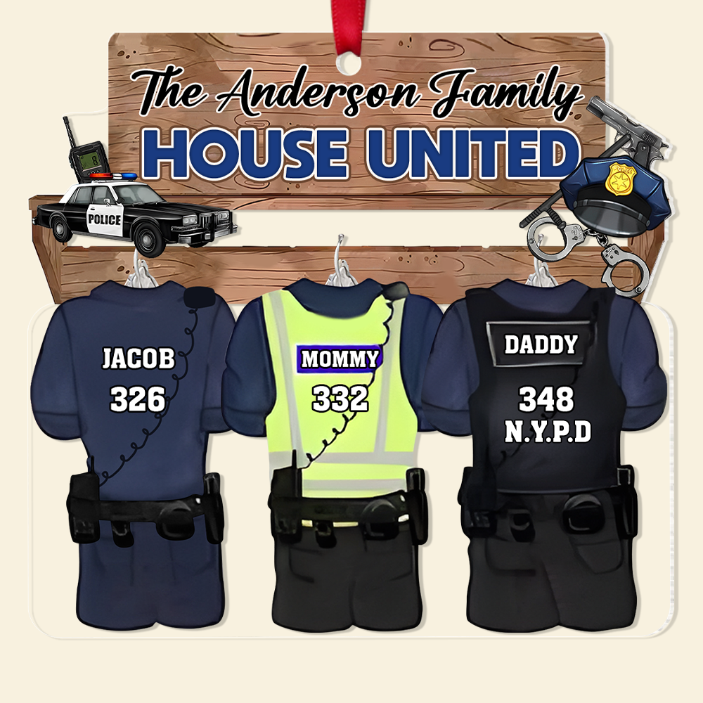 Personalized Christmas Gift For Police Family Ornament 01HUPU181024-Homacus