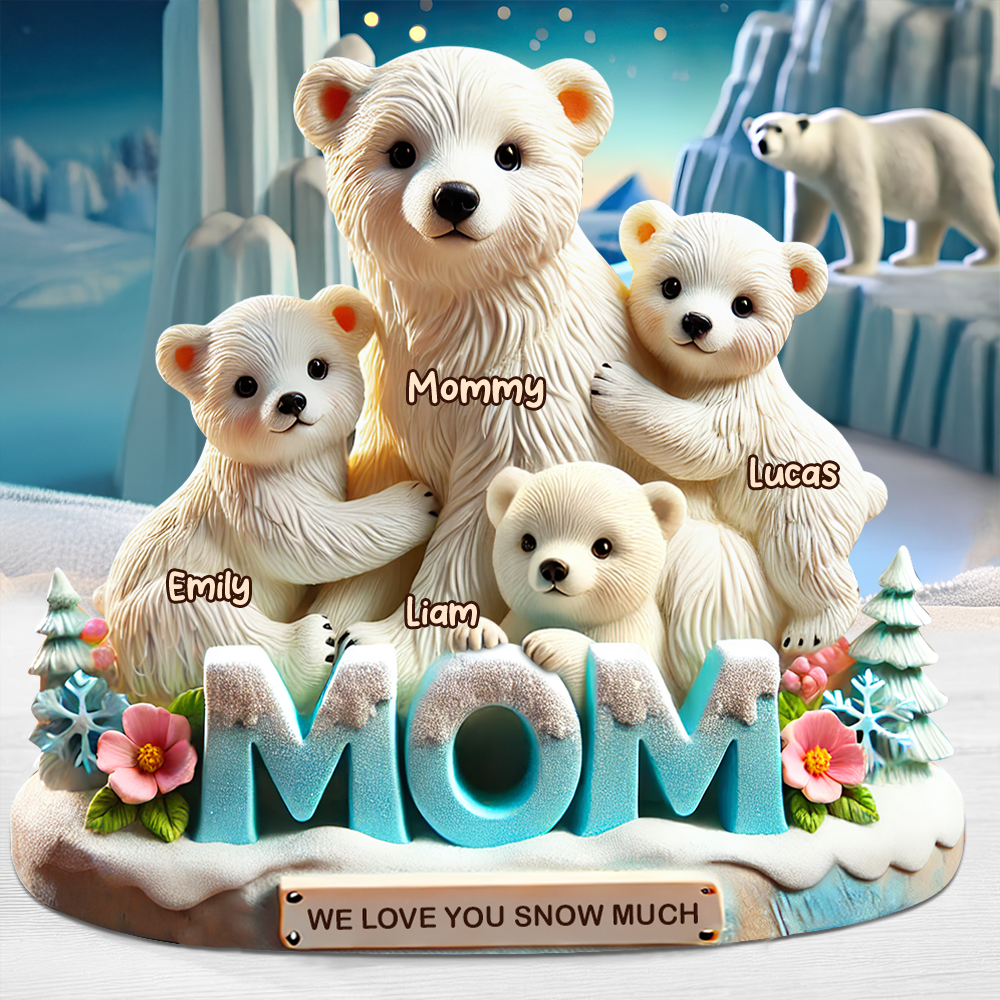 Polar Bear Mom Plaque - Personalized Gifts For Mom 02hupu170425-Homacus